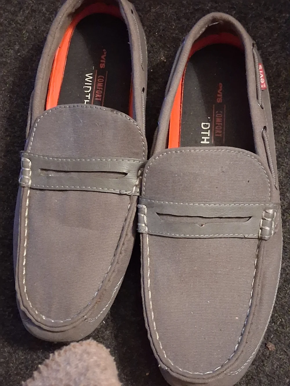 Levi's Gray Canvas Slip-On Loafers
